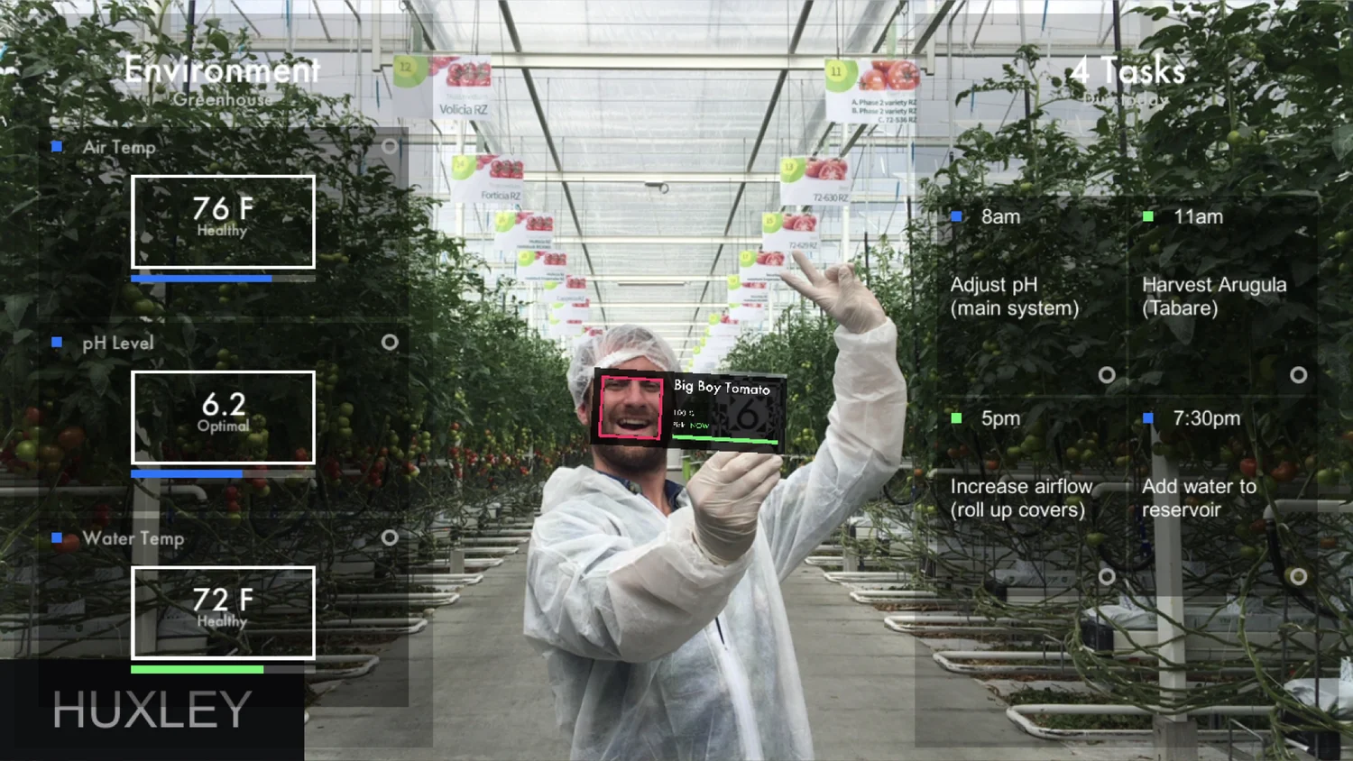 Plant Vision AR phenotyping HUD on tomato